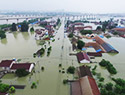 航拍安徽洪灾场景