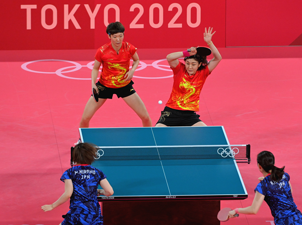 东京奥运会乒乓球女团：中国队3:0胜日本队实现四连冠