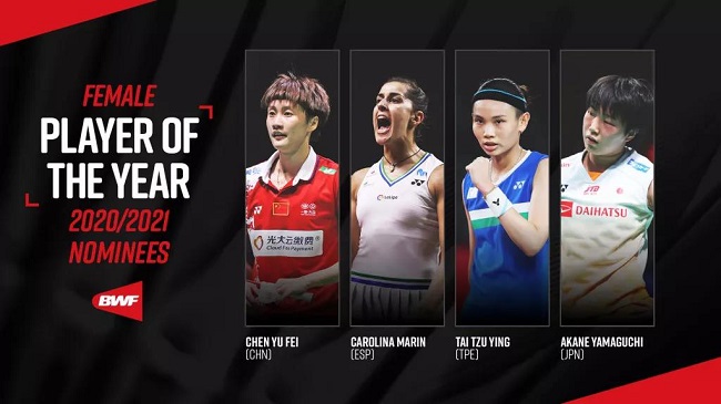 陈雨菲、王懿律、黄东萍入围世界羽联年度最佳球员提名