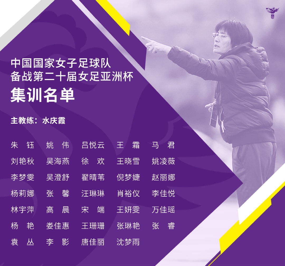 中国女足公布备战亚洲杯集训名单 王霜领衔
