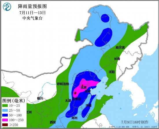 京津冀部分地区将有大暴雨 北京迎入汛最强降雨！