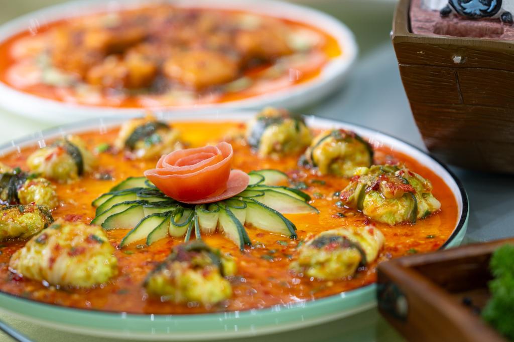 在四川省广元市剑阁县的一家餐馆拍摄的豆腐宴菜品。新华社记者 连振 摄